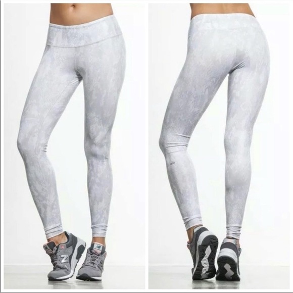 ALO YOGA Vapor Python Airbrush Legging Performance Gray White Sz S NEW - Picture 4 of 13